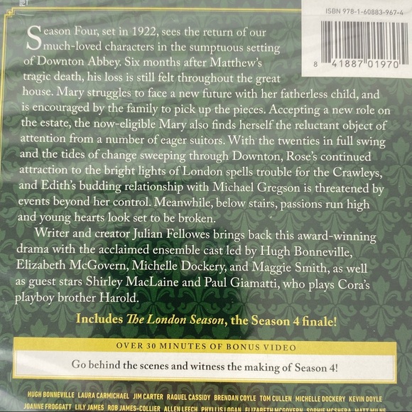 Downton Abbey Season 4 NEW Sealed 3 DVD Set Original UK Edition 2014 PBS - Picture 3 of 8
